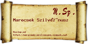 Marecsek Szilvánusz névjegykártya
